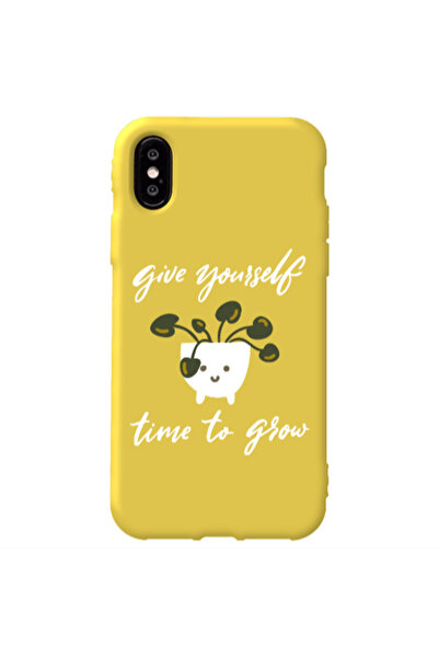 Other Apple iPhone Xs Give Yourself Yellow Colored Silicone TPU Θήκη