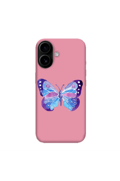 Other Apple Iphone 16 plus Big Butterfly Pink Colored Silicone TPU Θήκη