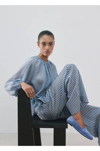 MANGO Woman Dökümlü pijama gömlek