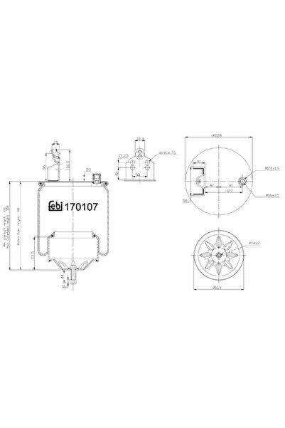 FEBI BILSTEIN Perna de Aer Spate Dreapta Volvo Fh Fh Ii FH12 FH16 Fl FL6 Fm F...