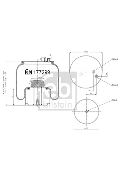 FEBI BILSTEIN Perna de Aer (diametru: 197/258mm