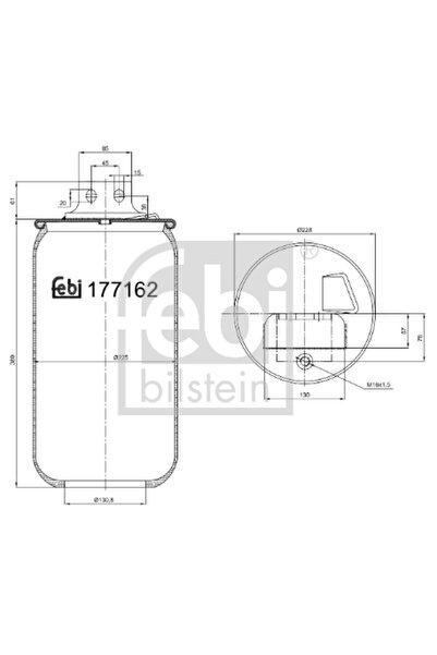 FEBI BILSTEIN Perna de Aer Fata (diametru: 130/228mm) Iveco S-way X-way 07.19