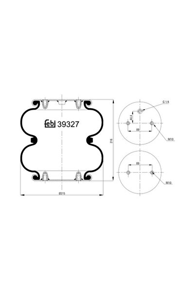 FEBI BILSTEIN Perna de Aer Spate (diametru: 215mm) Meritor Fl