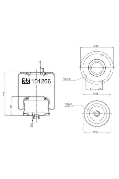 FEBI BILSTEIN Burduf de Suspensie de Aer Spate (diametru: 157/197mm) Mercedes...