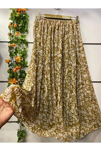 edu collection Patterned chiffon skirt lined