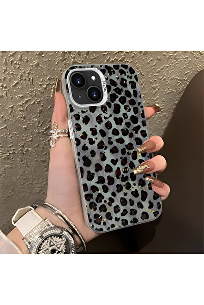 SLIMFELT iPhone 13 Mini Uyumlu Yüksek kaliteli basit leopar sert kılıf, darbe...