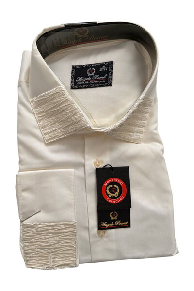 OEM Cămașă bărbați, Angelo Roma, slim fit, bumbac-poliester, ivoire deschis, ...