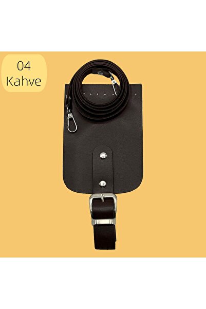 Oxford İplik Telefon Çantası Seti Deri Malzeme 04 - Kahve