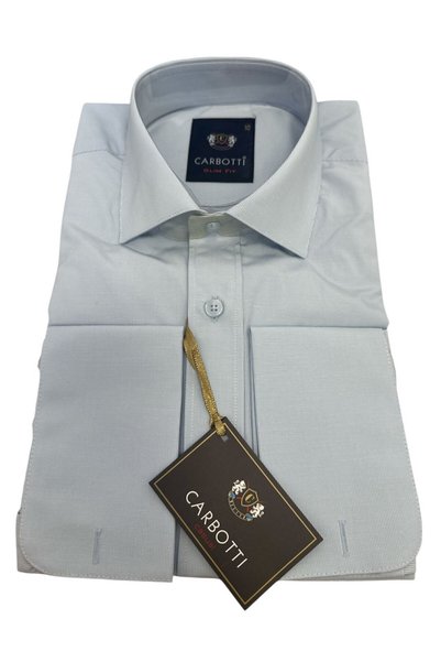 OEM Men's shirt, Light blue, slim fit, long sleeve, Cotton- Polyester, size X...