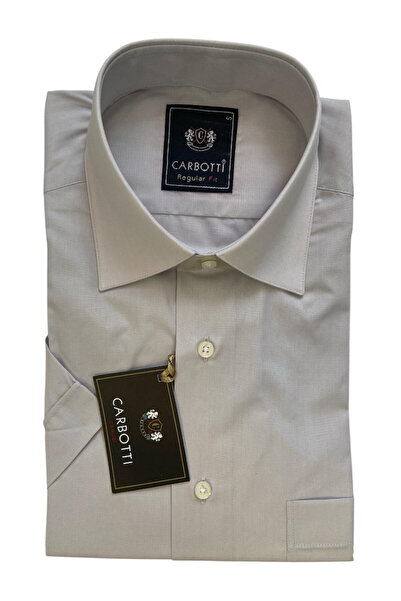 OEM Camisă bărbați Carbotti, gri, bumbac-poliester, mărimea S