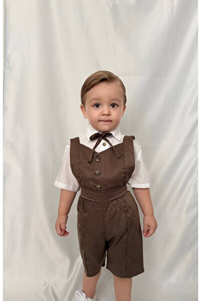 favorimkids Vintage Elegance Boys' Set (Shirt, Salopet, Bow Included)