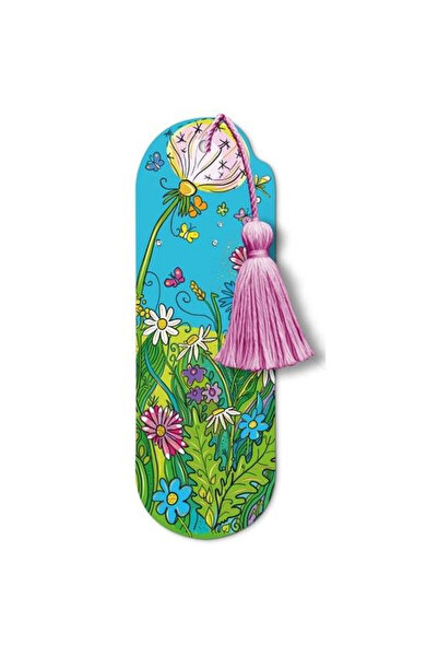 HENRY Semn de carte Dmuchawiec, placat cu aur, cu ciucure, Multicolor, 166x56 mm
