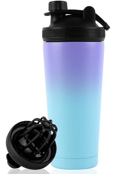 OEM Shaker pentru Suplimente Bidon Sport Termic Etanș Solid Argintiu 750 ml