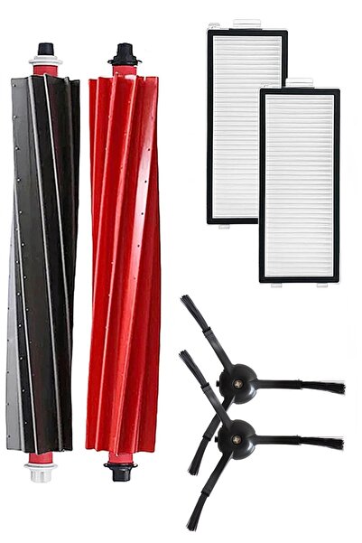 Rovexa Σετ 5 τεμαχίων συμβατό με Roborock QRevo Slim, με μαύρη πλαϊνή βούρτσα
