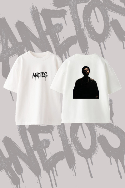 Anetos The Weeknd_2 Μπλουζάκι με στάμπα σε σχέδιο Oversize με λαιμόκοψη Crew,...