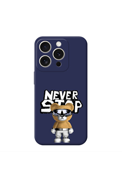 Other Apple iPhone 15 Pro Never stop Dark blue Colored Silicone TPU Θήκη