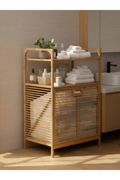 MAYAHOME CONCEPT BAMBU ÇAMAŞIR SEPETİ 64X40X95 CM