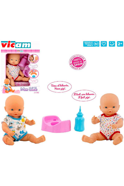 Vicam Păpușă bebeluș care face pipi 35 cm cu accesorii 180