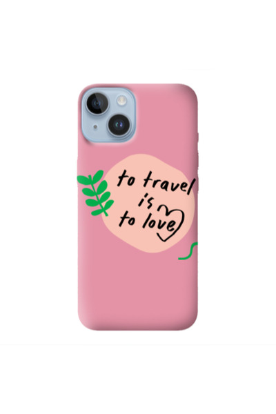 Other Apple iPhone 14 Plus To Travel is to Love Pink Colored Silicone TPU Θήκη