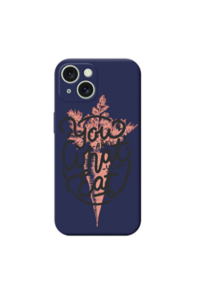 Other Apple iPhone 15 Plus You are What You Eat Dark blue Colored Silicone TP...