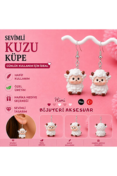 himi bijuteri aksesuar Cheerful Little Lamb Cute Animal Figured Dangle Earrin...