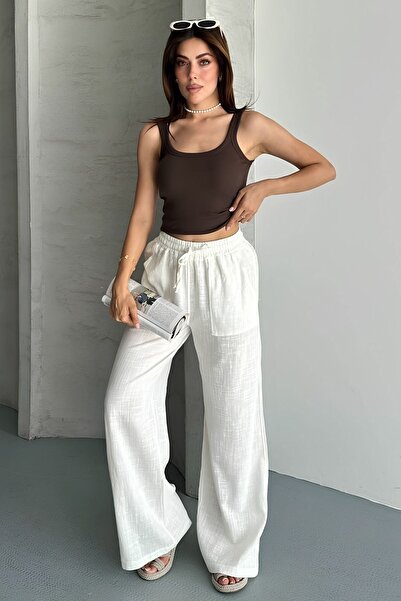 Shopping Shop Linen Washed Double Pocket Trousers Ecru