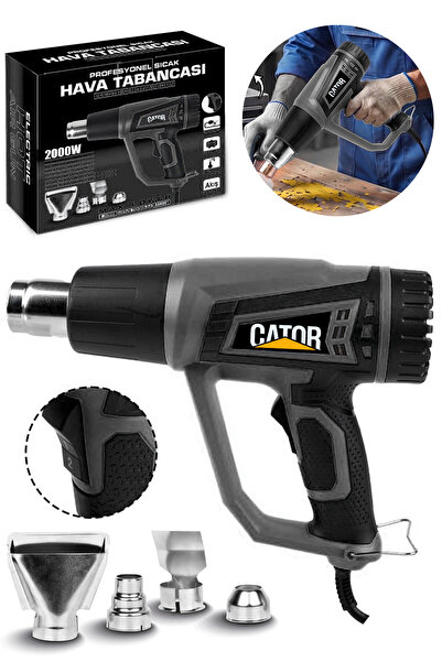 CATOR 2000 Watt 2 Kademeli 4 Başlıklı Sıcak Hava Tabancası