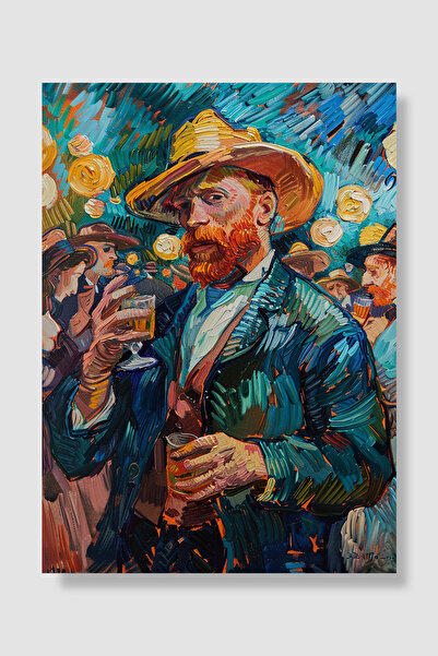 Luna Marissa Van Gogh poster Dve čaše na zabavi Duhovita uljana slika Umjetni...