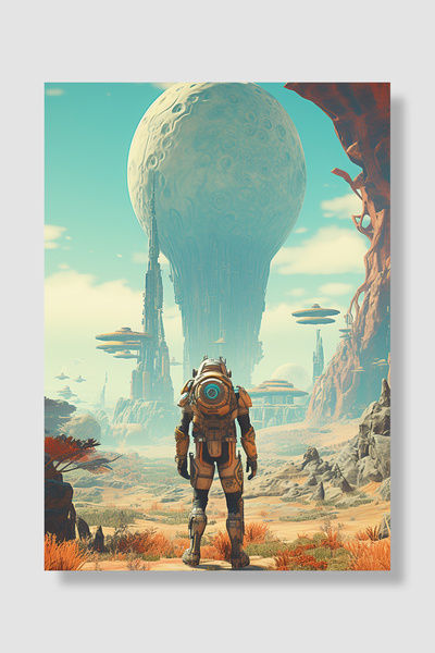 Luna Marissa Poster cu astronaut Alien Planet Science Fiction Peisaj Decor de...