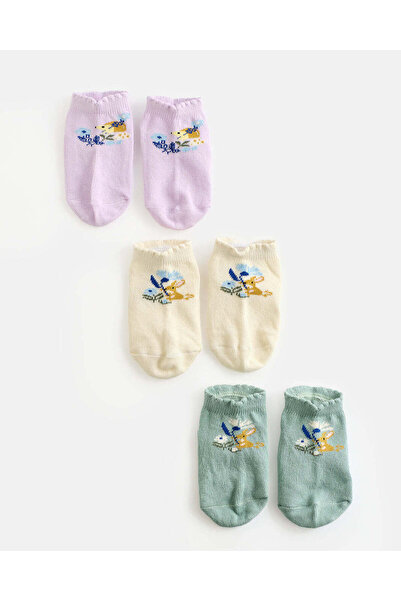 REDTAG Infant Girls Assorted Ankle Socks Set (Pack Of 3)