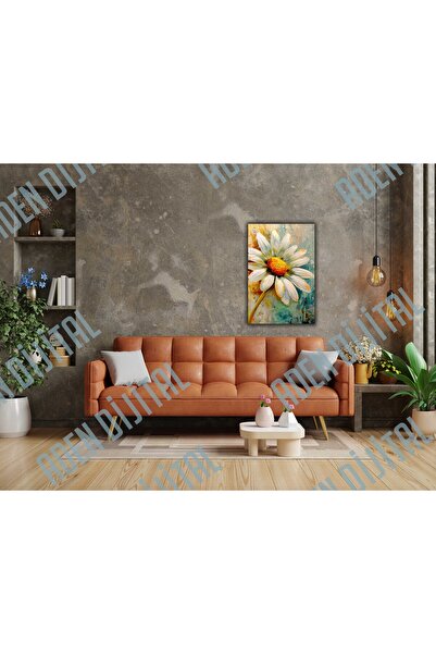 Aden Digital Decorative Daisy Decor Colorful Canvas Painting