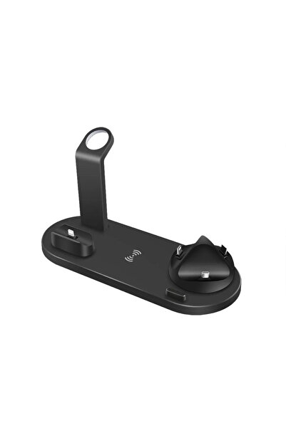 YBOSHOP Încărcător wireless 6 în 1 cu suport rotativ, 15W, Qi, USB-C, MicroUS...