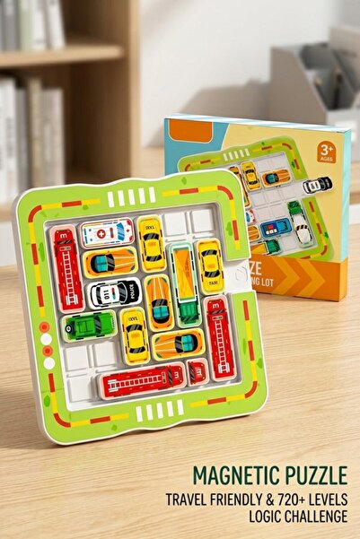 oldlaiben 750 Magnetic Logic Puzzle Game Car Traffic Jam Maze Travel Set 22 C...