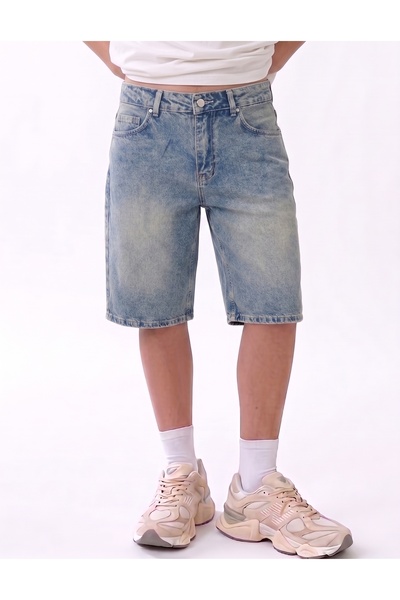 REDZARRAM Capri Jeans with Faded Green Effect