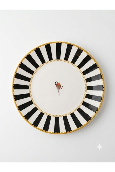 MARJİNAL MAĞAZA KUŞ CİVILTISI DESENLİ PASTA TABAĞI 20 CM 6 ADET