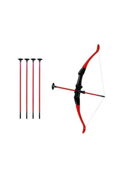 OEM Arc de jucărie și 5 săgeți cu ventuză incluse, Roșu/Negru, ATU-084683