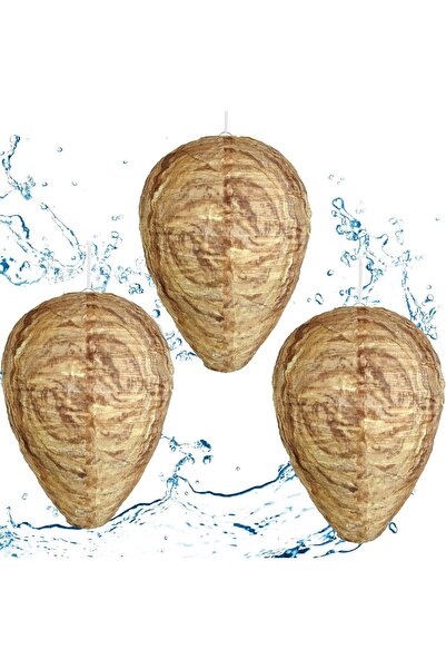 Arabest 3 Pack Wasp Nest Decoy,Hanging,Outdoor Water-Repellent,for Wasps,Horn...