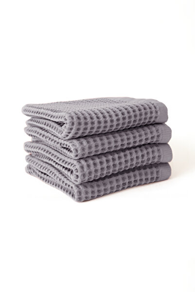 vivamaison Waffle Hand Towel Face Towel Set of 4 100% Cotton 50X70 cm Quick D...