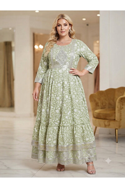 Aashiv's Collection Plus Size Dress, Oversized Comfortable Cut Flowy Mother's...