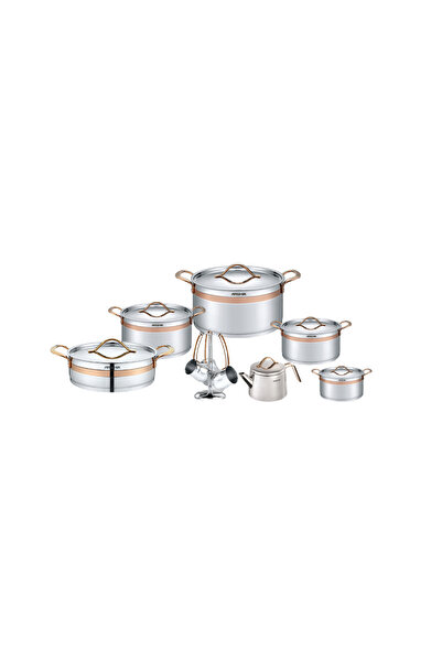 Arshia Stainless Steel Cookware Set 16 Pcs Rose Gold