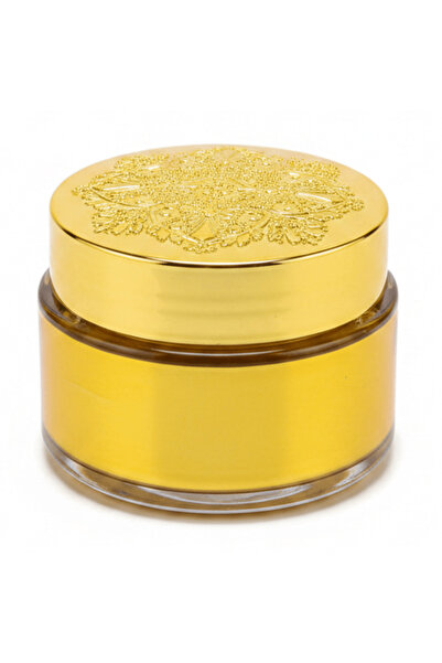 AKDC Luxury Embossed Glass & Plastic Jar — 8×6 cm - Gold