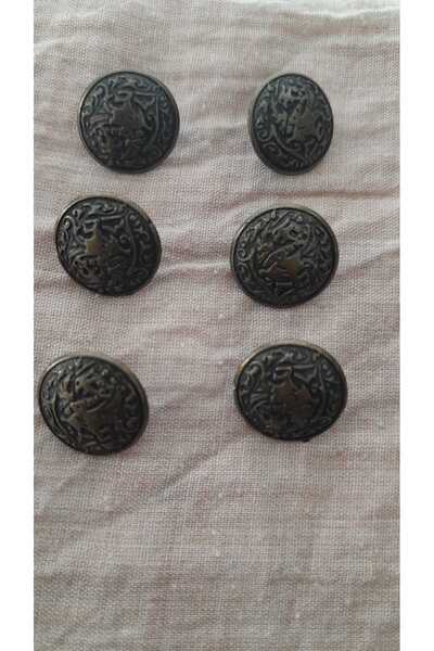 ILCARE Antique Sari Metal Button 174 mm 6 Pieces
