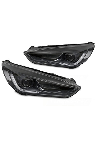 Junyan Σετ Εμπρόσθιων Προβολέων για Ford Focus MK3 15-18 Φώτα Led TRU DRL & Δ...