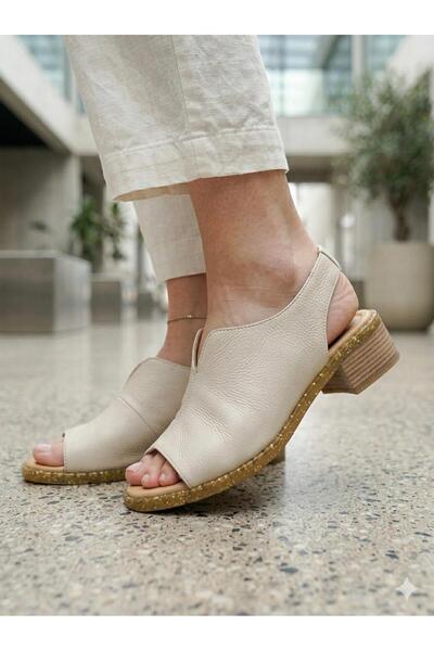 DİVA Solea Mink Leather Women's Daily Sandals