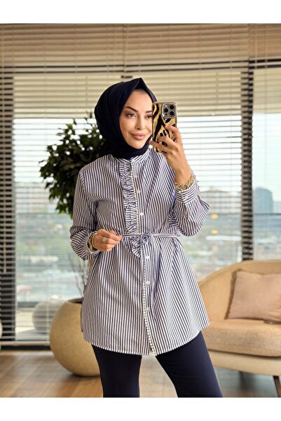 Lamazi Veil 2009 فستو شيرت مخطط باللون الأزرق الداكن