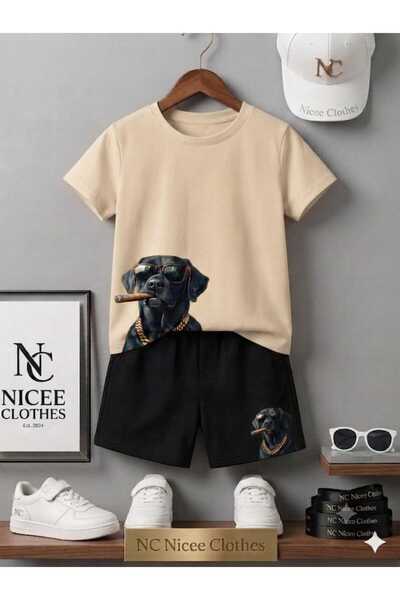 NC Nicee Clothes Summer Children's T-Shirt Shorts Unisex (Pro Containing Dog ...