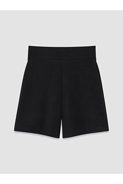 LC Waikiki Black elastic waist soft touch women's shorts