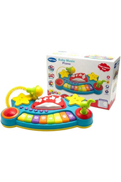 OEM Pian Muzical Interactiv, lumini si sunete, joaca educativa, Turcoaz