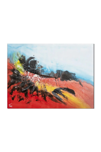 artnova Гигантска абстрактна картина, ръчно рисувана, за офис, всекидневна, А...