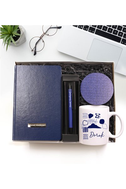 GAGGA GIFT Kişiye Özel Desenli Defter & Kişiye Özel Metal Tükenmez Kalem & Ku...